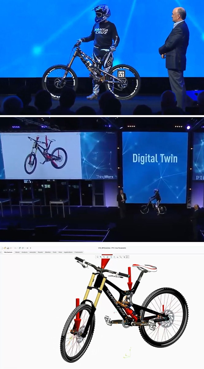 Focus-Digital-Twin-min A PTC Digital Twin koncepciója összeköti a valós termékeket a digitális ikerpárjukkal